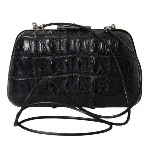 Balenciaga Black Exotic Skin Leather Shoulder Crossbody Box Clutch Bag